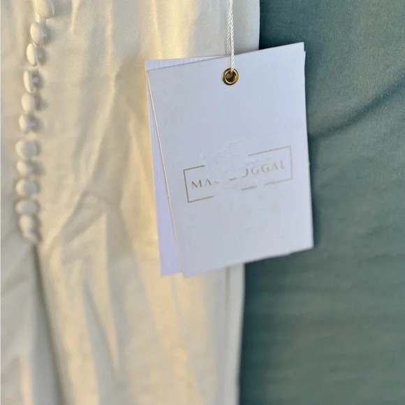 NWT MAC DUGGAL Embellished drop shoulder column gown, Ivory Sz 2 Beaded Sequins - Picture 2 of 12